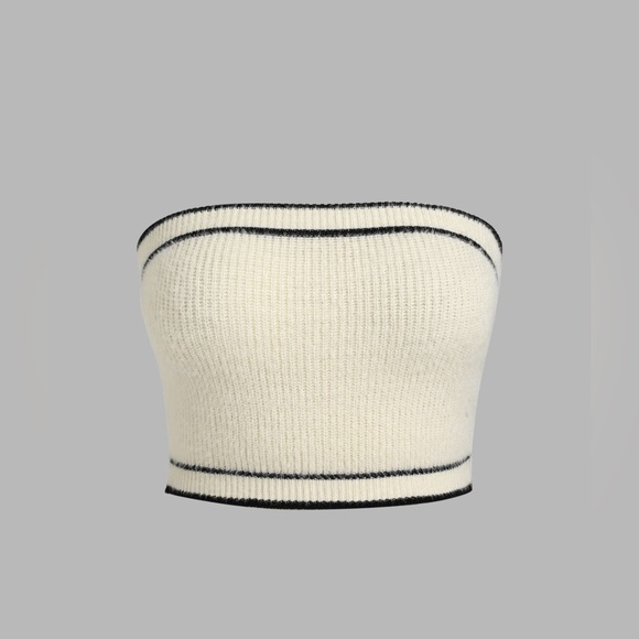 CIDER CONTRASTING BINDING KNIT STRAPLESS TOP 3XL - Picture 3 of 7